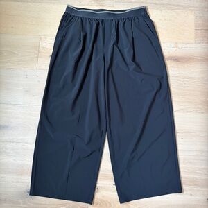 Athleta Day Hiker Wide-Leg Pants Womens 1X Black Pull-On Stretch Travel *Z17